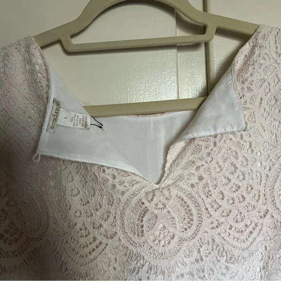NWT Sundance Julia Blush Tiered Lace Dress Short Sleeves Size Large - Picture 8 of 13